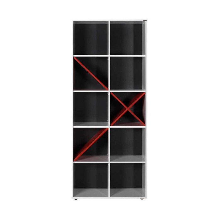 Hanah Home Ktp-910-Bk-1 Estantería Blanco y Rojo